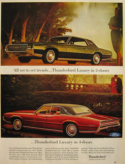 1967 Ford Thunderbird Ad ~ Set to Set Trends