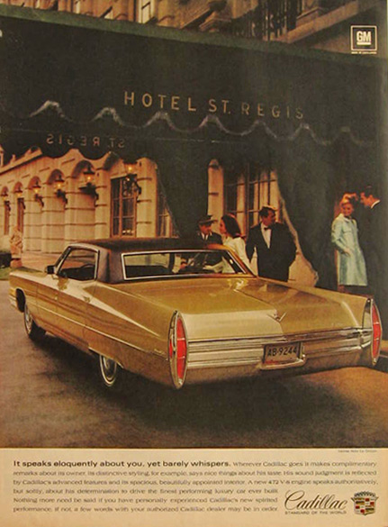 1968 Cadillac Ad ~ St. Regis Hotel
