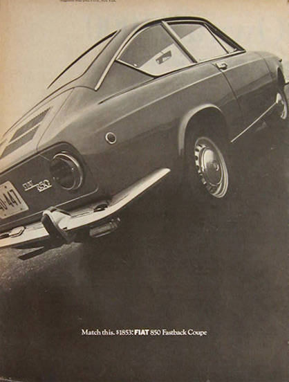 1968 Fiat 850 Fastback Coupe Ad
