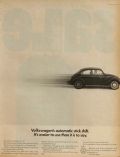 1968 VW Volkswagen Beetle Ad ~ Automatic Stick Shift