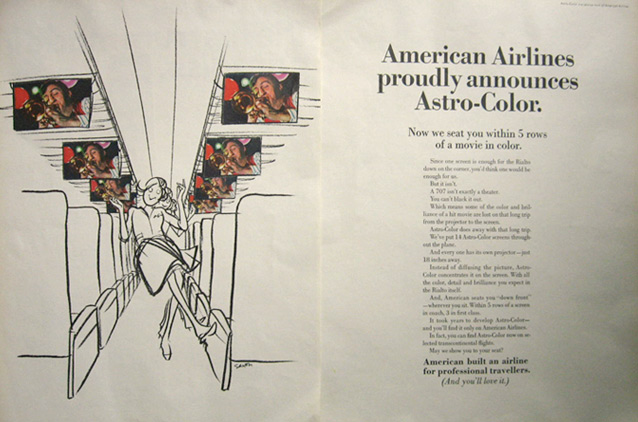 1967 American Airlines Astro-Color Vintage Ad ~ Charles Saxon