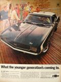 1969 Black Chevy Camaro SS Coupe Vintage Ad