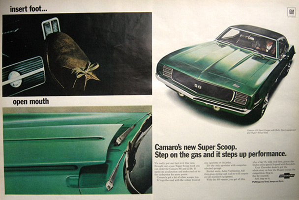 1969 Chevy Camaro SS Coupe Super Scoop Vintage Ad