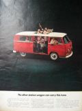 1969 Volkswagen VW Bus Ad ~ No Other Wagon Can Carry This Tune