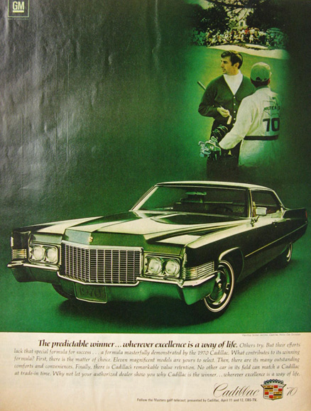 1970 Cadillac Sedan DeVille Ad ~ Masters Golf