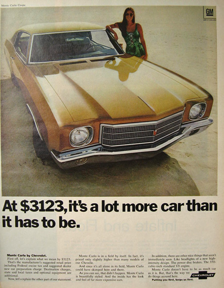 1970 Chevy Monte Carlo Coupe Ad