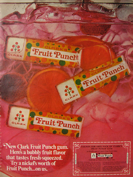 1967 Vintage Clark's Fruit Punch Gum Ad