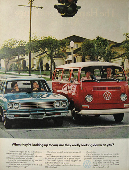 1969 VW Volkswagen Bus Ad ~ Looking Down at You