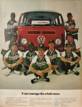 1969 VW Volkswagen Beetle Ad ~ Petrucelli's Pizzeria Baseball Team