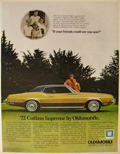 1972 Oldsmobile Cutlass Supreme Ad