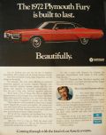 1972 Plymouth Fury Ad ~ Built To Last