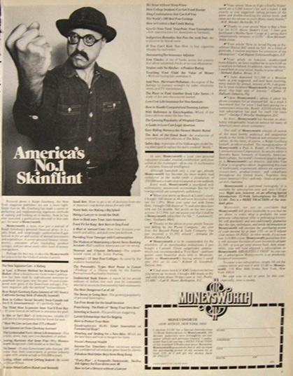 1971 Moneysworth Magazine Ad ~ Ralph Ginzburg Photo