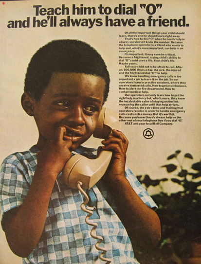 1972 Bell Telephone Ad ~ Dialing "O" Can Save a Life
