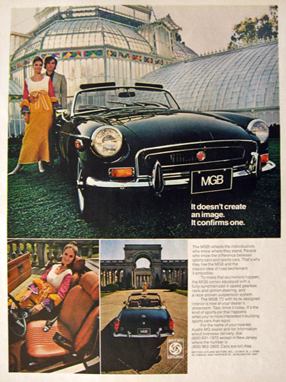 1972 Vintage MGB Car Ad ~ Confirms an Image