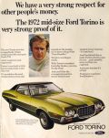 1972 Ford Gran Torino Ad ~ Strong Respect for People's Money