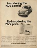 1973 VW Volkswagen Beetle Ad ~ At The 1972 Price
