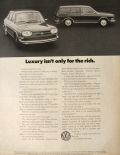 1972 VW Volkswagen 411 Sedan & Wagon Ad
