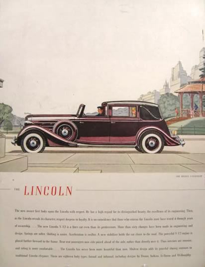 1935 Lincoln Brunn Cabriolet Ad
