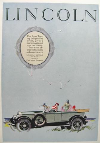 1926 Lincoln Sport Touring Car Ad