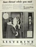 1928 Listerine Ad ~ Vintage Pay Phone Photo