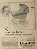 1930 Vintage Lloyd Baby Carriage Ad ~ So Babies May Grow Strong & Sound