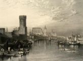 1864 View of Cologne Germany from the Rhine ~ Antique Print