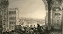 1865 Rome from the Vatican Antique Print