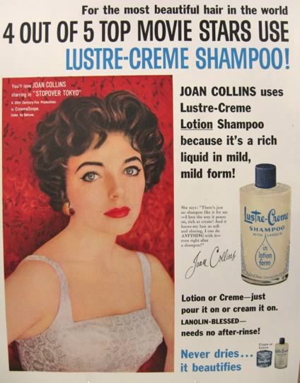 1957 Lustre Creme Ad ~ Joan Collins Photo
