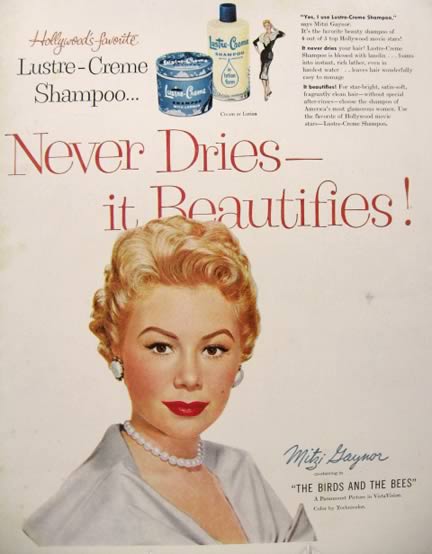 1956 Lustre Creme Ad ~ Mitzi Gaynor