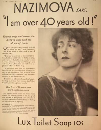1931 Lux Soap Ad ~ Alla Nazimova Photo