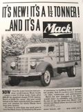 1938 Mack Truck Photo Ad ~ New 1 1/2 Tonner