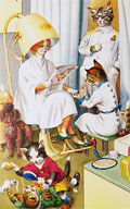 Alfred Mainzer Dressed Cats Postcard ~ Hair Salon