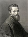 Portrait of Michelangelo ~ Antique Print