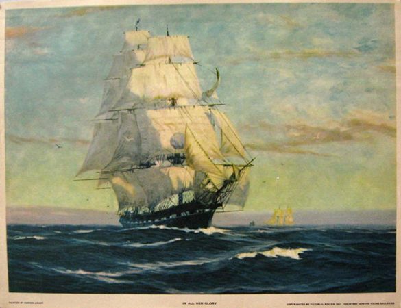 1927 Sailing Ship Vintage Print ~ Gordon Grant