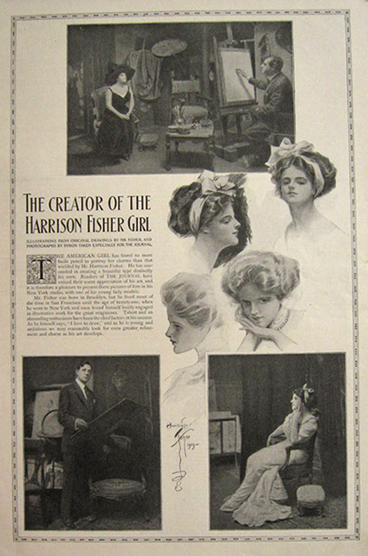 1911 Article Profile of Harrison Fisher with Photos