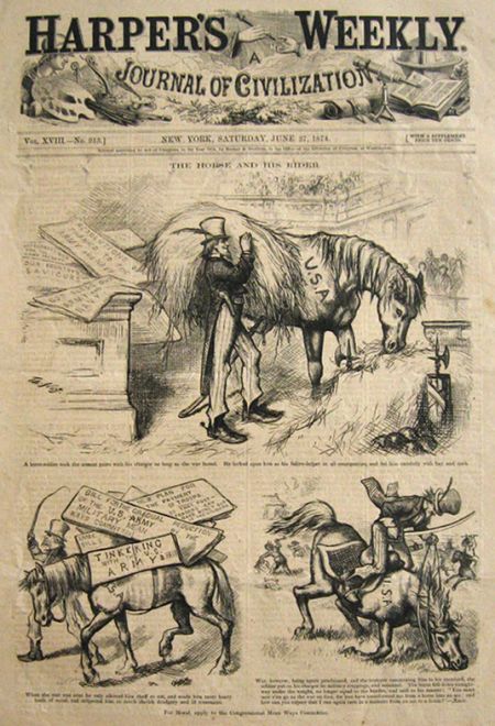 1874 Harper's Weekly Cover ~ Thomas Nast Uncle Sam
