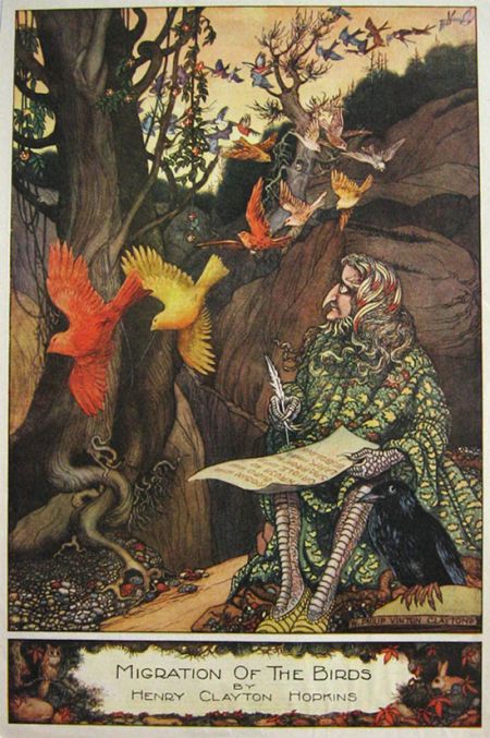 1919 Bird Migration Fantasy Print ~ W. Philip Vinton Clayton