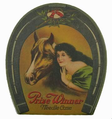 Vintage Prize Winner Needle Book ~ Horse Shoe, Horse Racing