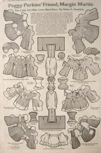 1918 Peggy Perkins Paper Dolls ~ Peggy's Friend Margie