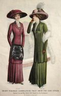 1910 Women's Fashion Print ~ Tailored Coat & Skirt