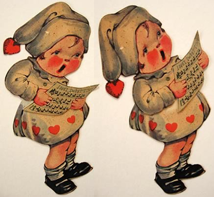 Vintage Mechanical Valentine ~ Child with Sheet Music