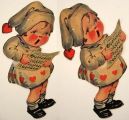 Vintage Mechanical Valentine ~ Child with Sheet Music