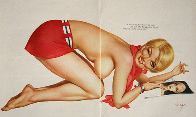 1968 Alberto Vargas Pinup Print ~ Twiggy