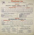 1935 Weyerhaeuser Line Steamship Schedule