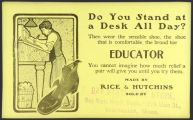 Rice & Hutchins Educator Shoes ~ 1920's Advertising Ink Blotter
