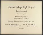 1923 Hunter College High School ~ Graduation Admission Ticket