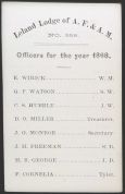 Antique 1868 Leland Lodge of A.F. & A.M. No. 558 ~ Meeting Schedule