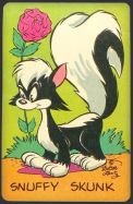 1953 Woody Woodpecker Drawing Lesson Card ~ Snuffy Skunk