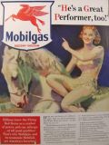 1940 Mobilgas Ad ~ McClelland Barclay ~ Circus Horse