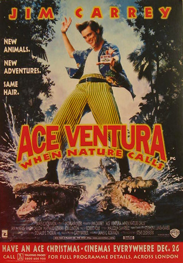 Ace Ventura When Nature Calls, Jim Carrey 1996 Movie Ad